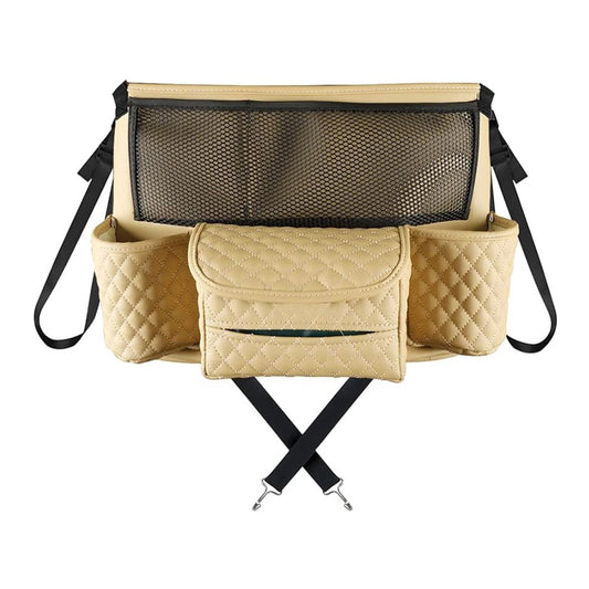 Auto Organizer für Rücksitz PU-Leder mit Getränkehaltern