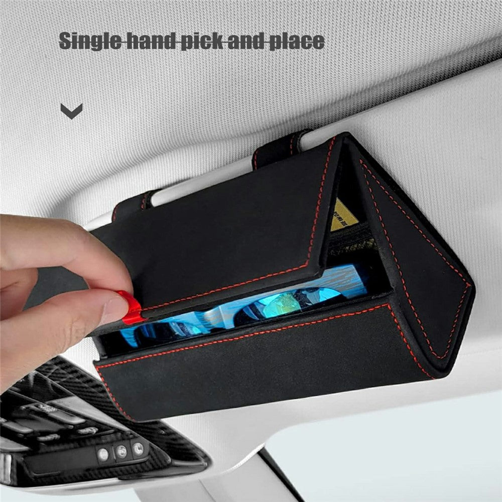 Großer Sonnenblenden-Organizer für Autos – Brillenetui mit Kartenhalter & Magnetverschluss
