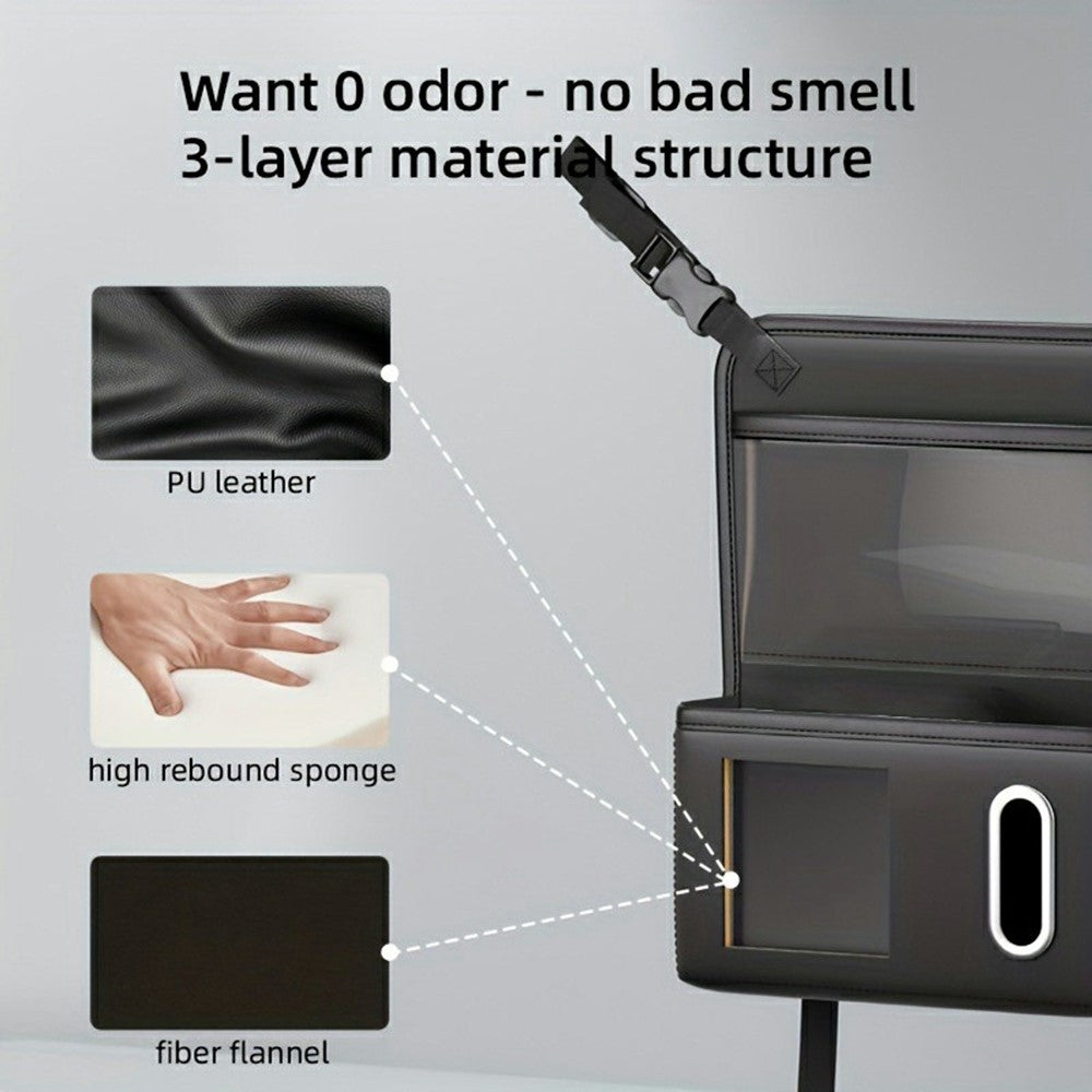 Transparentes Touchscreen-Fenster Auto Rücksitz Organizer Tasche PU Leder Multi-Pocket Hänge-Aufbewahrung mit Taschentuchfach