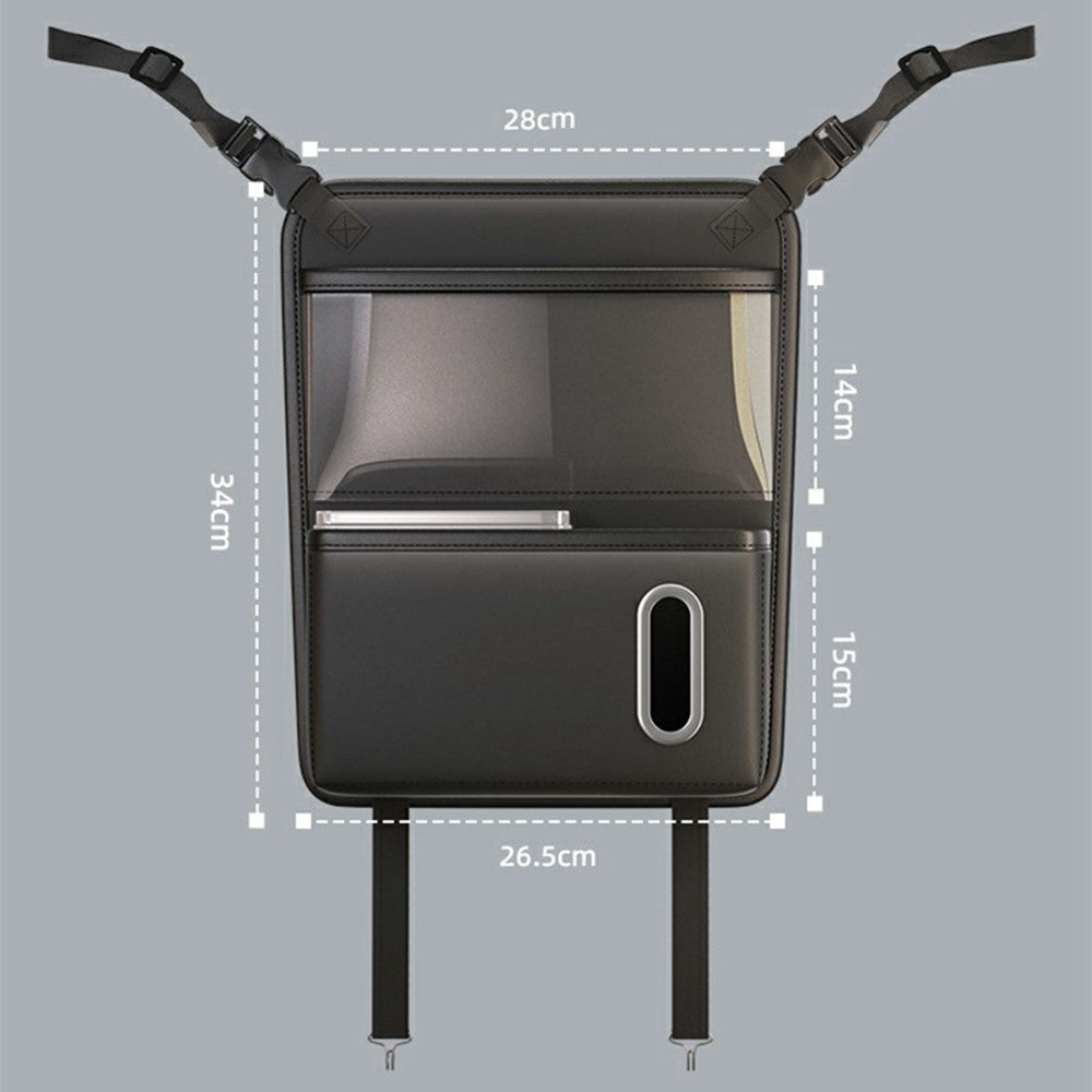 Transparentes Touchscreen-Fenster Auto Rücksitz Organizer Tasche PU Leder Multi-Pocket Hänge-Aufbewahrung mit Taschentuchfach