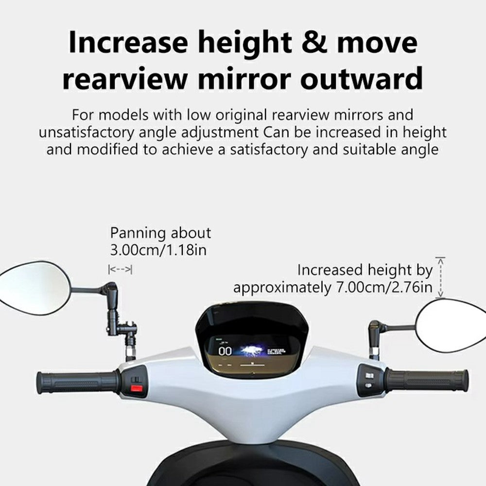 Motorrad Spiegelverlängerung Aluminiumlegierung M10 – Verstellbare Rückspiegelhalterung für Roller & E-Bikes