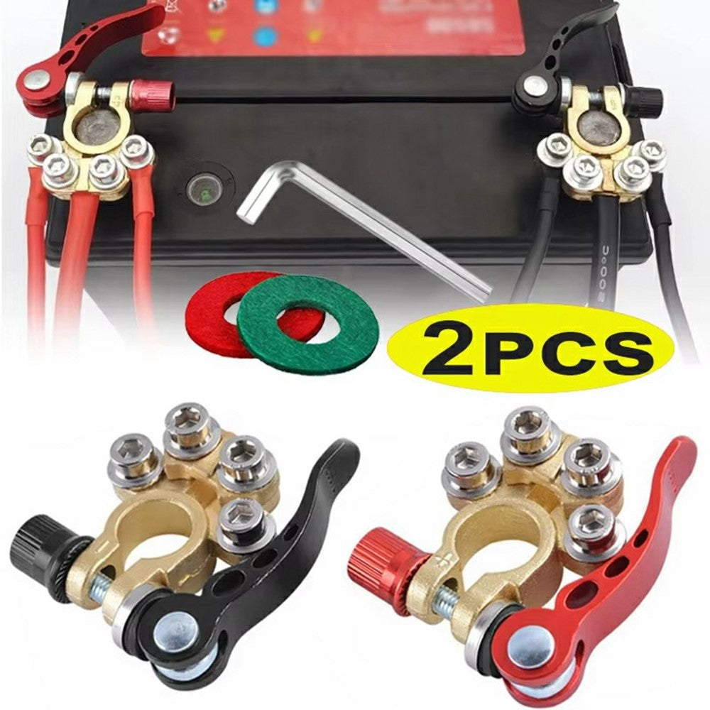 2x Schnellwechsel-Batteriepolklemmen, 4-fach, 12V/24V, für Auto, LKW, Wohnwagen