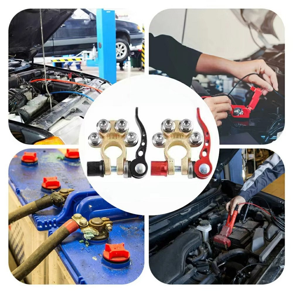 2x Schnellwechsel-Batteriepolklemmen, 4-fach, 12V/24V, für Auto, LKW, Wohnwagen
