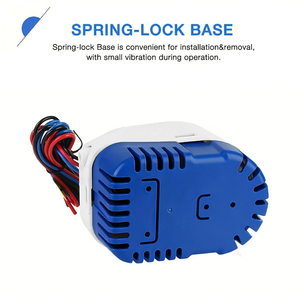 12V Bilgenpumpe 1100GPH mit Automatik-Schwimmerschalter für Wohnmobil, Marine, Boot