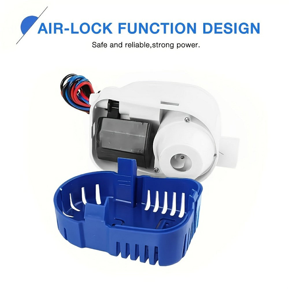 12V Bilgenpumpe 1100GPH mit Automatik-Schwimmerschalter für Wohnmobil, Marine, Boot