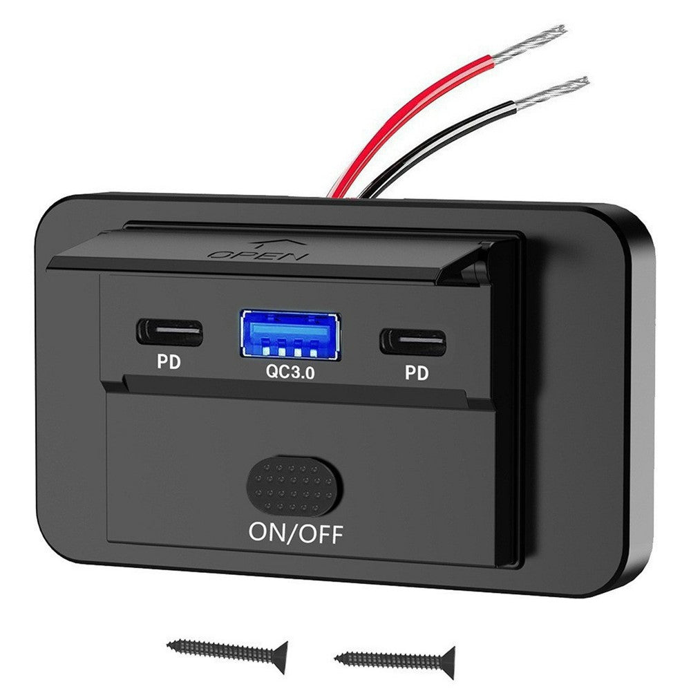 PD 3.0/QC3.0 3-Port USB Kfz-Ladegerät - Schnellladen für Wohnmobile, Boote, LKWs
