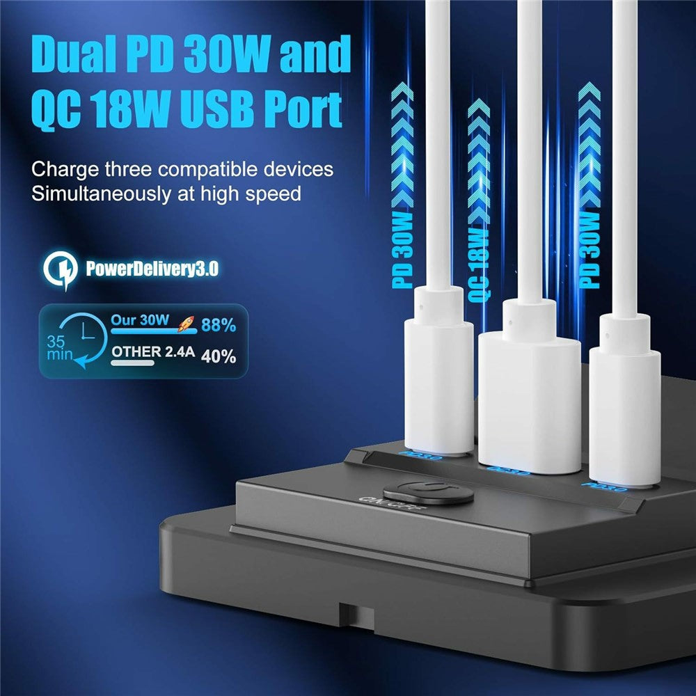 PD 3.0/QC3.0 3-Port USB Kfz-Ladegerät - Schnellladen für Wohnmobile, Boote, LKWs