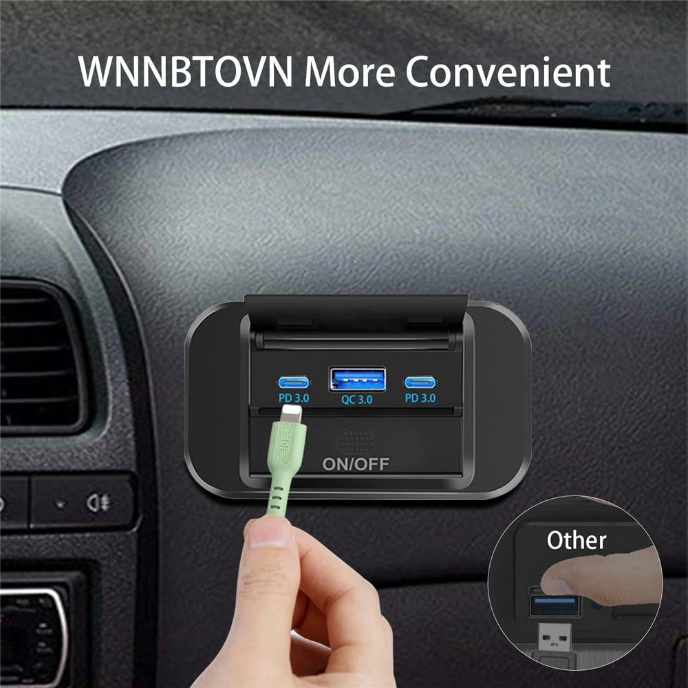 PD 3.0/QC3.0 3-Port USB Kfz-Ladegerät - Schnellladen für Wohnmobile, Boote, LKWs