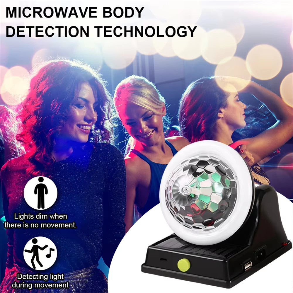 Solar Powered LED Disco Magic Ball Light RGB Motion Sensor IP55 Waterproof Party Light for DJ KTV Bar