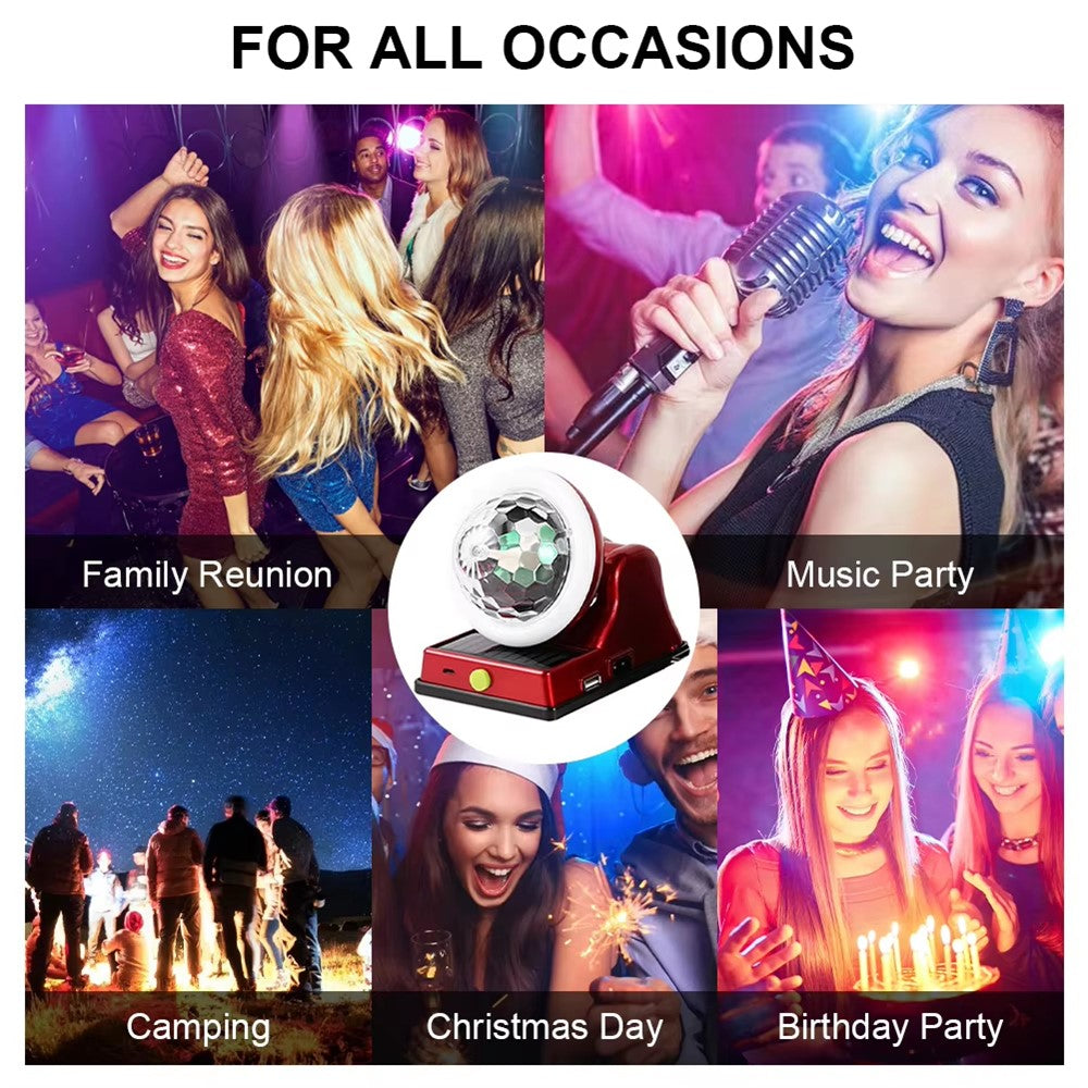 Solar Powered LED Disco Magic Ball Light RGB Motion Sensor IP55 Waterproof Party Light for DJ KTV Bar