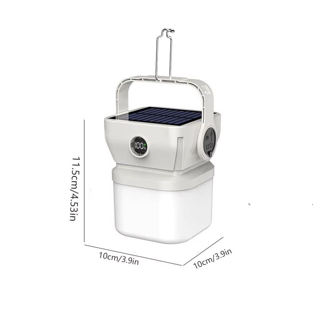 Solar Camping Lantern 360 Degree Rechargeable Waterproof Portable LED Light for Outdoor Emergency
