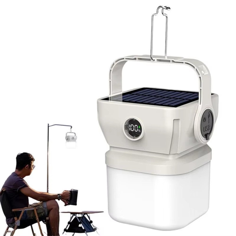 Solar Camping Lantern 360 Degree Rechargeable Waterproof Portable LED Light for Outdoor Emergency