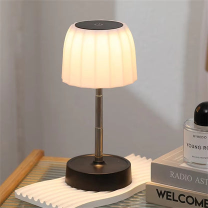 Touch Control LED Table Lamp Rechargeable Wireless Stepless Dimming Desktop Light for Bedroom Living Room