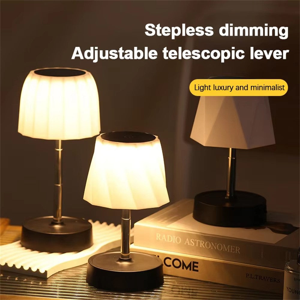 Touch Control LED Table Lamp Rechargeable Wireless Stepless Dimming Desktop Light for Bedroom Living Room
