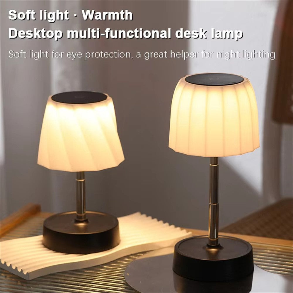 Touch Control LED Table Lamp Rechargeable Wireless Stepless Dimming Desktop Light for Bedroom Living Room