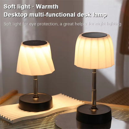 Touch Control LED Table Lamp Rechargeable Wireless Stepless Dimming Desktop Light for Bedroom Living Room