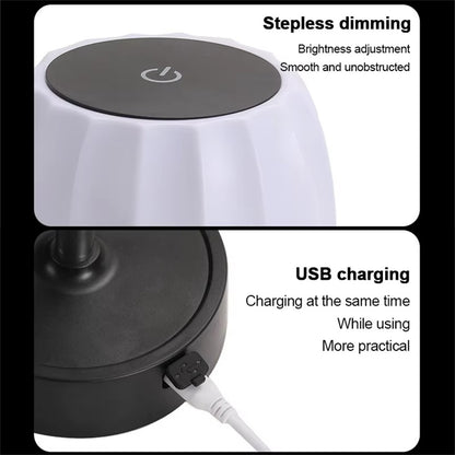 Touch Control LED Table Lamp Rechargeable Wireless Stepless Dimming Desktop Light for Bedroom Living Room