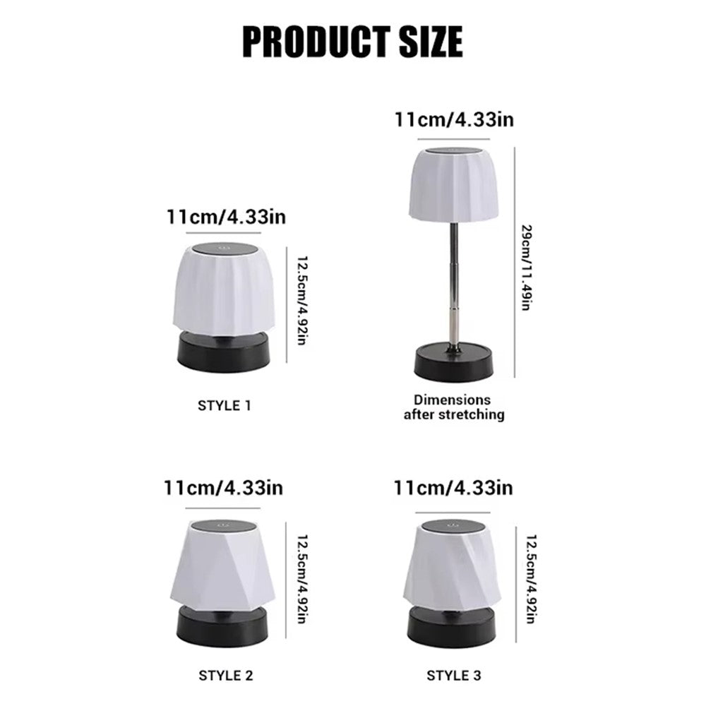 Touch Control LED Table Lamp Rechargeable Wireless Stepless Dimming Desktop Light for Bedroom Living Room