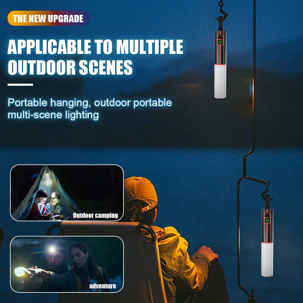 LED Flashlight Telescopic Zoom Rechargeable Type-C 3 Modes White Light Flashlight for Home Camping Outdoor Emergency