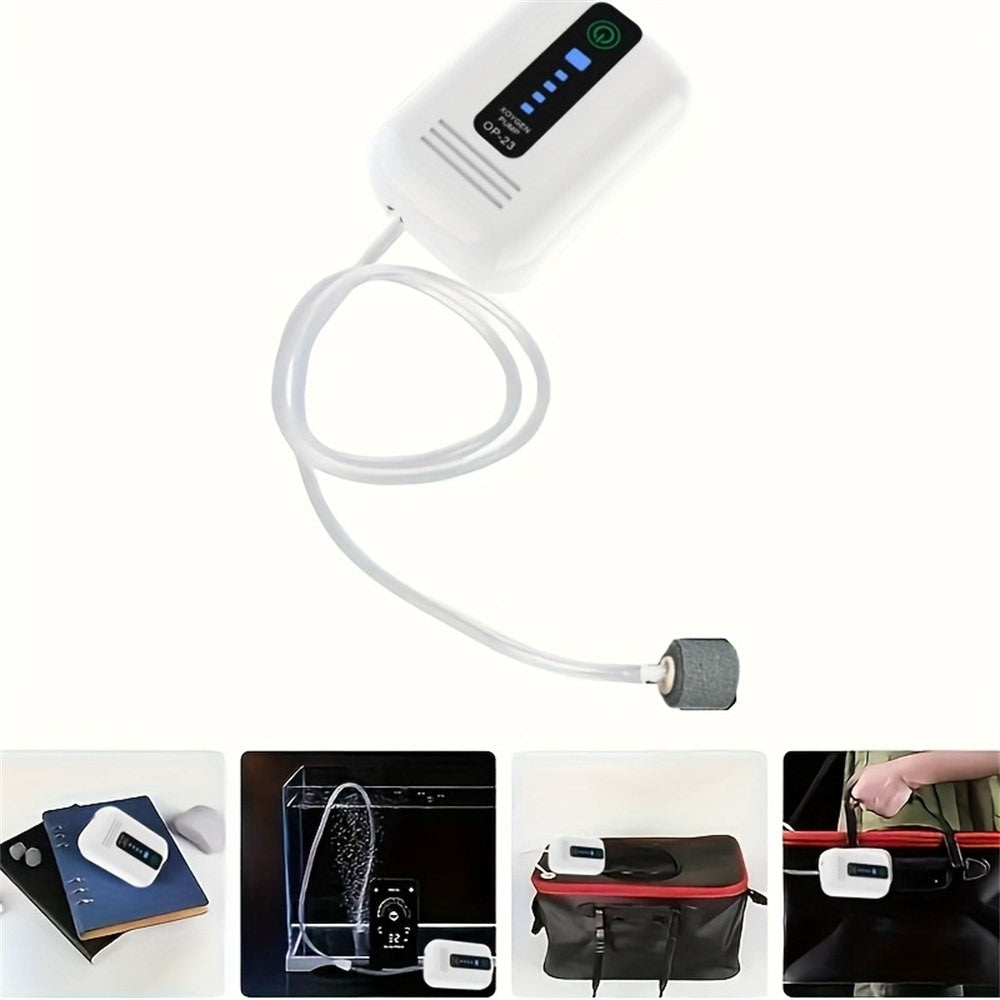 USB Rechargeable Aquarium Air Pump Portable Oxygen Pump Fishing Aerator for Fish Tank Fishing
