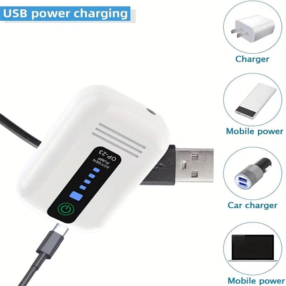 USB Rechargeable Aquarium Air Pump Portable Oxygen Pump Fishing Aerator for Fish Tank Fishing