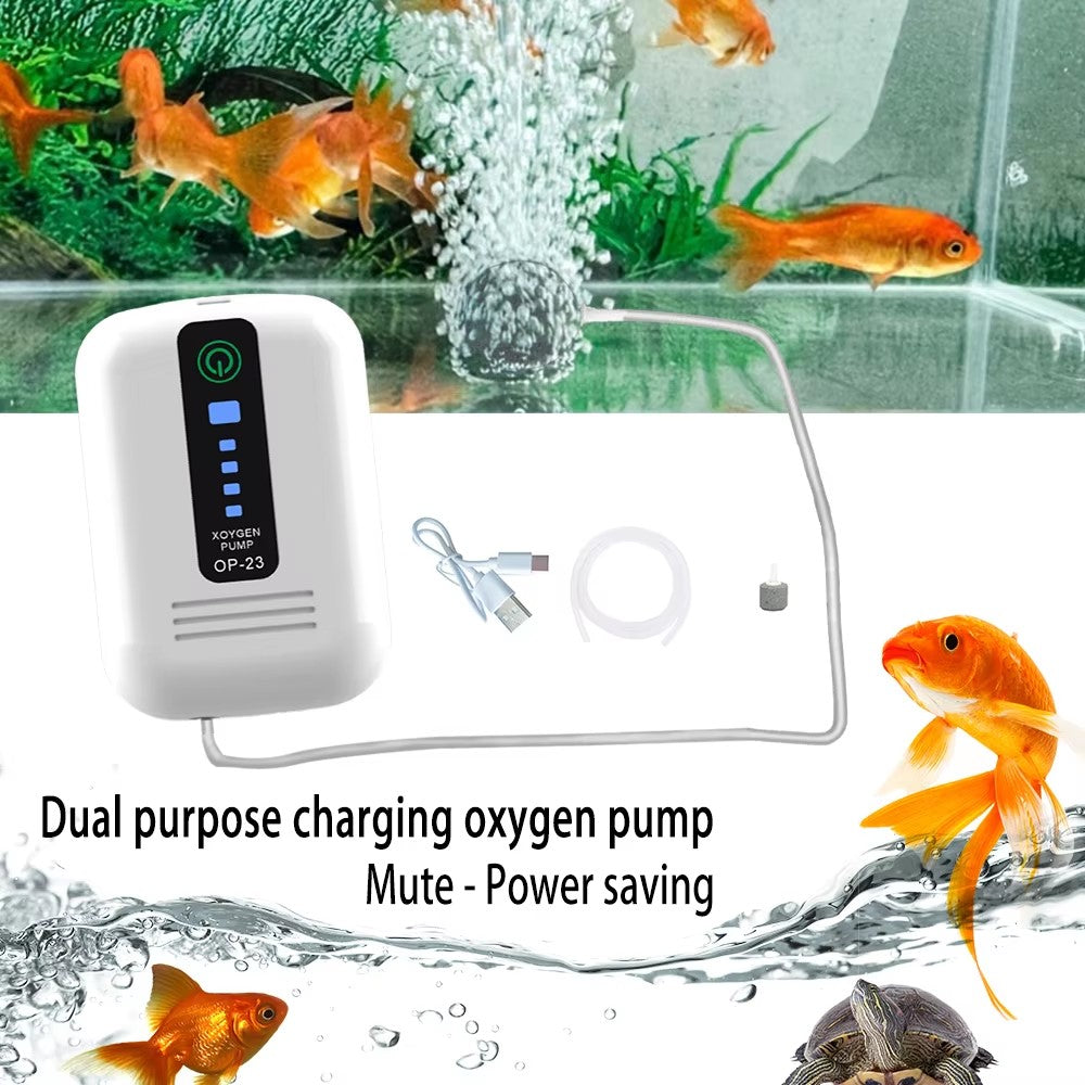 USB Rechargeable Aquarium Air Pump Portable Oxygen Pump Fishing Aerator for Fish Tank Fishing