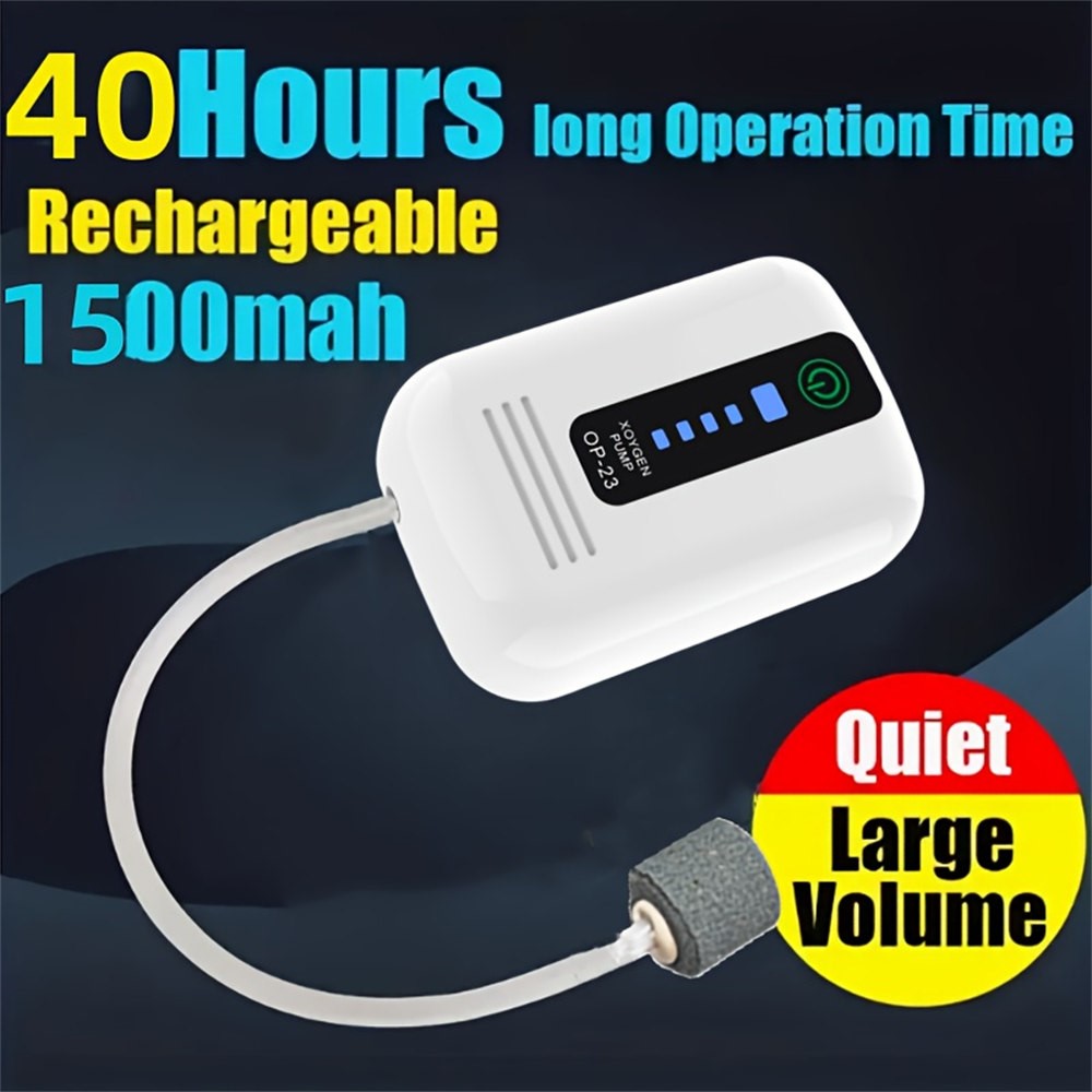 USB Rechargeable Aquarium Air Pump Portable Oxygen Pump Fishing Aerator for Fish Tank Fishing
