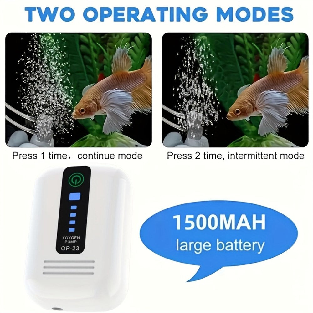 USB Rechargeable Aquarium Air Pump Portable Oxygen Pump Fishing Aerator for Fish Tank Fishing