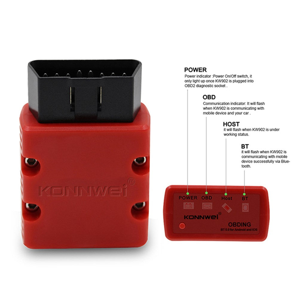 KONNWEI KW902 OBD2 Diagnosetool – Bluetooth 4.0/5.0 für iOS/Android