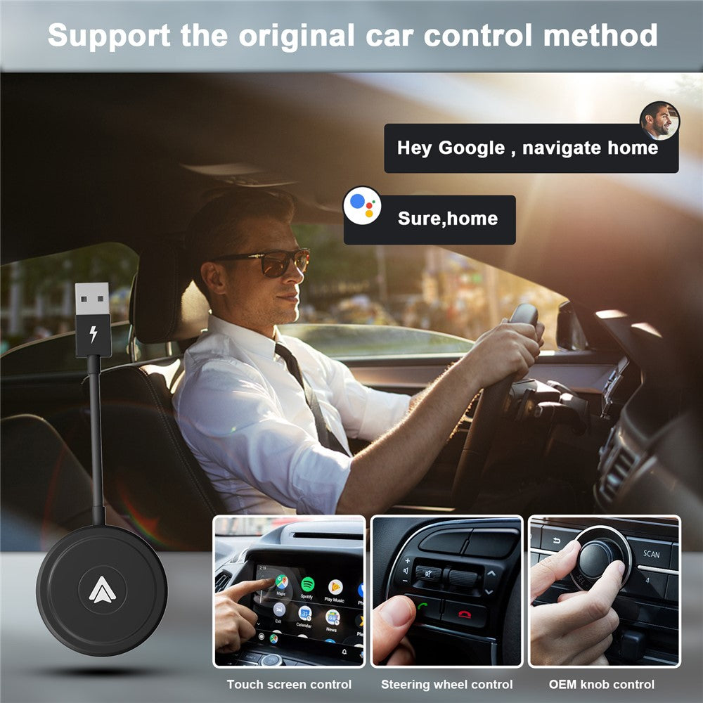 THT-020-5+ Android Auto Wireless CarPlay Adapter: Kabelgebunden zu Drahtlos, USB/Type-C