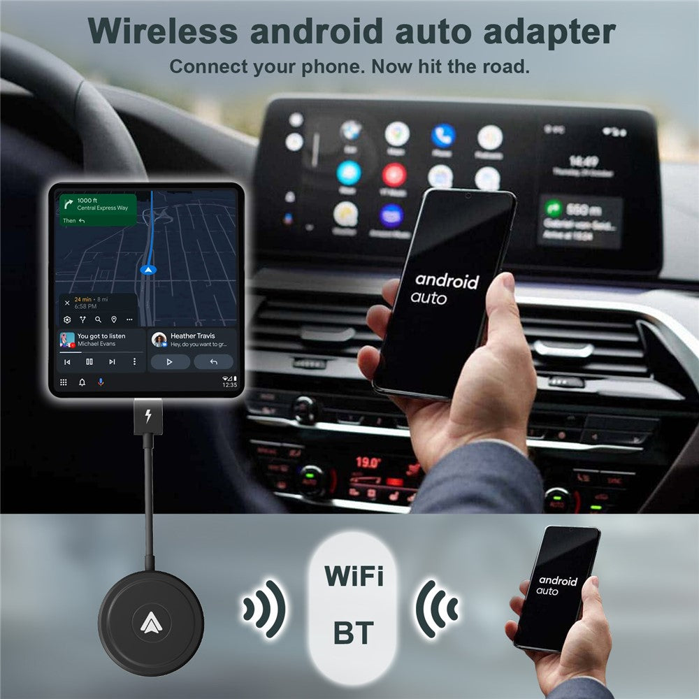 THT-020-5+ Android Auto Wireless CarPlay Adapter: Kabelgebunden zu Drahtlos, USB/Type-C