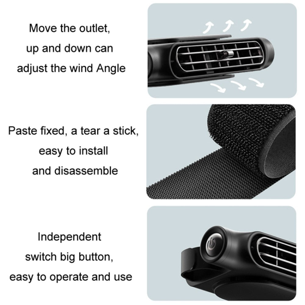 CF03 Car Seat Turbine Fan USB Plug-in 3 Wind Speed Vehicle Seat Headrest Mount Cooling Fan