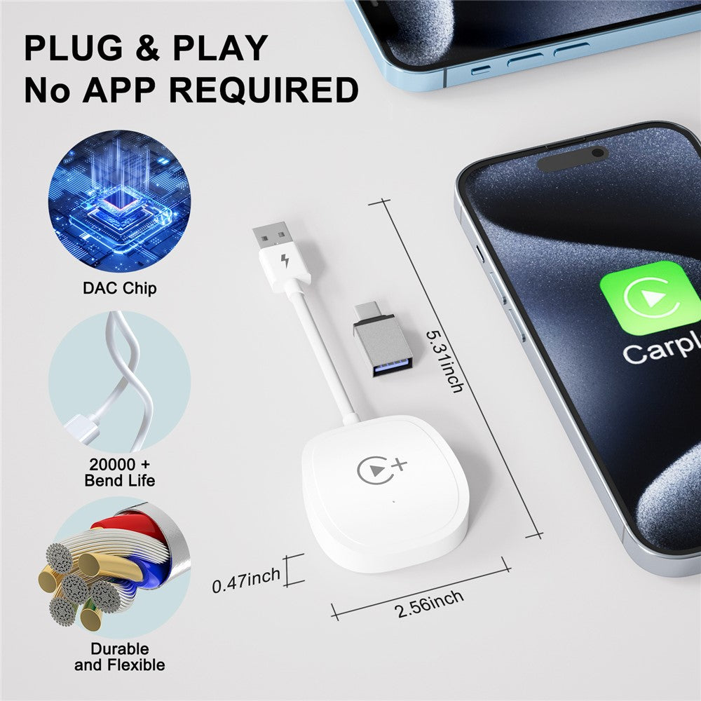 Kabelloser CarPlay Adapter: Apps wie YouTube/Netflix/TikTok für unterwegs