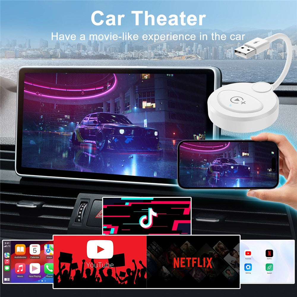 020-6+ Wireless CarPlay Adapter: Kabelgebundenes CarPlay kabellos nutzen, für YouTube/Netflix/TikTok