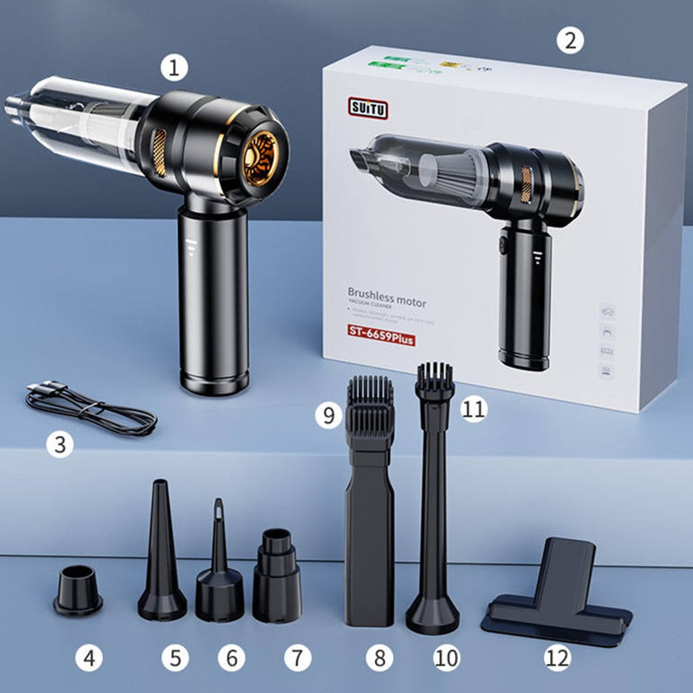 ST-6659 Akku-Staubsauger mit bürstenlosem Motor – Multifunktional für Auto & Haushalt