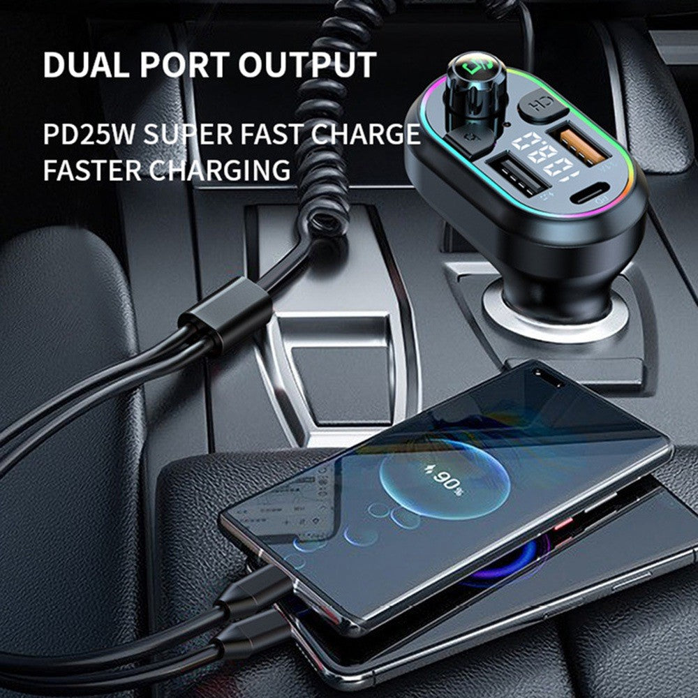 C29 Bluetooth FM Transmitter Auto MP3 Player: PD/USB Ladegerät mit Kabel