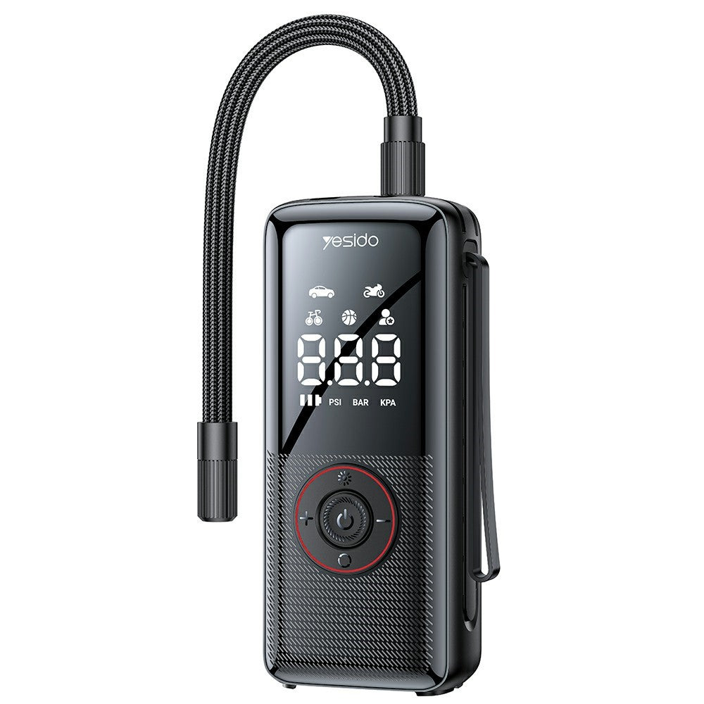 YESIDO VC17 Kabelloser Allzweck-Reifenfüller: Auto, Fahrrad, Ball – Tragbar mit LED