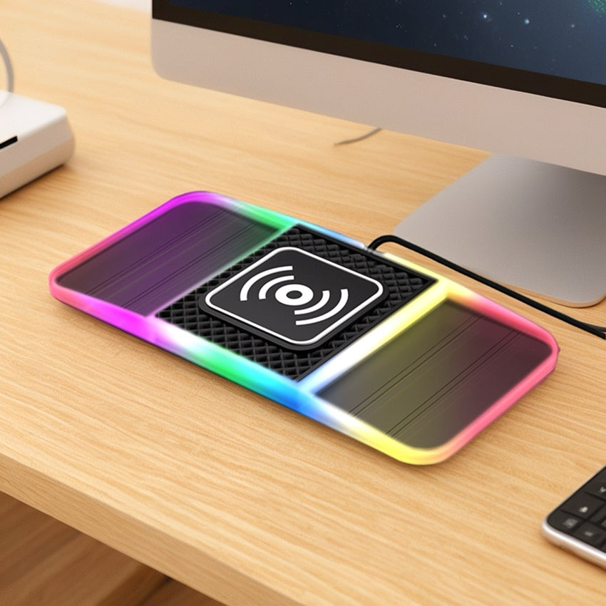20W Schnelllade-Anti-Rutsch-Matte mit RGB-Licht – Universelles Handy-Ladegerät