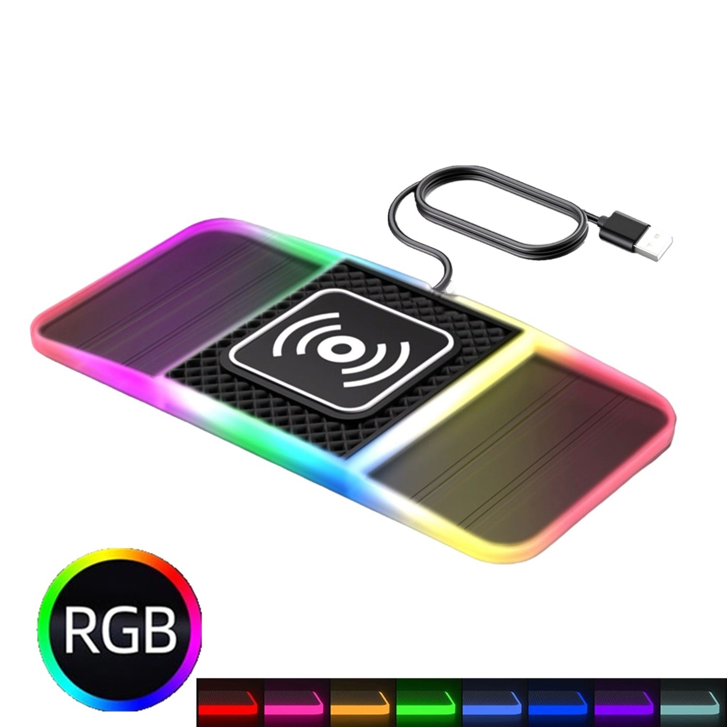 20W Schnelllade-Anti-Rutsch-Matte mit RGB-Licht – Universelles Handy-Ladegerät