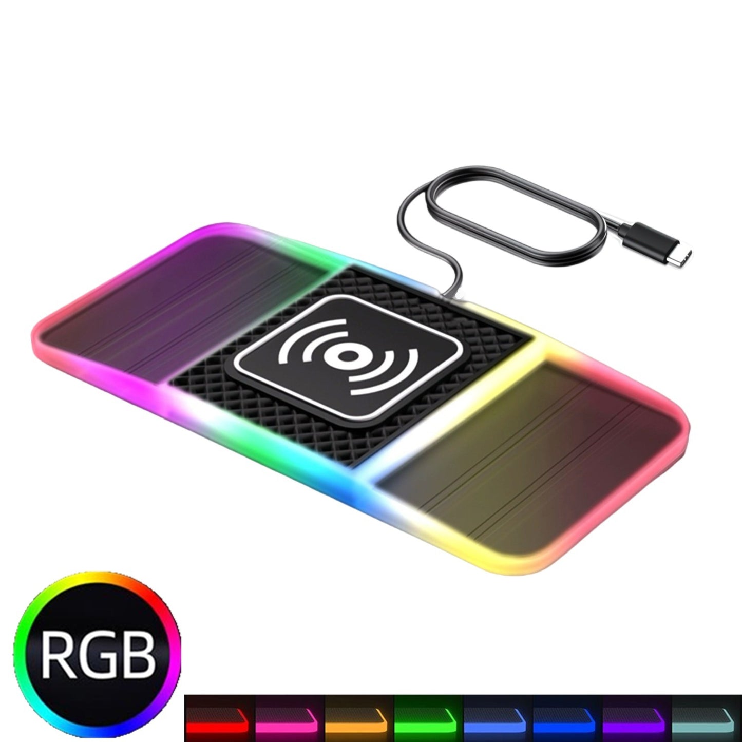 20W Schnelllade-Anti-Rutsch-Matte mit RGB-Licht – Universelles Handy-Ladegerät