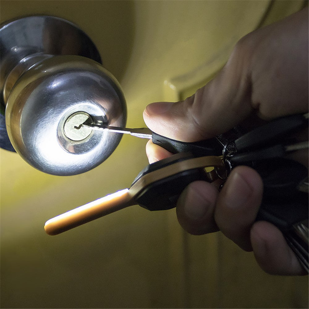 Mini LED Flashlight Keychain Portable LED Night Light Key Shaped Camping Emergency Lighting Illuminating Tool