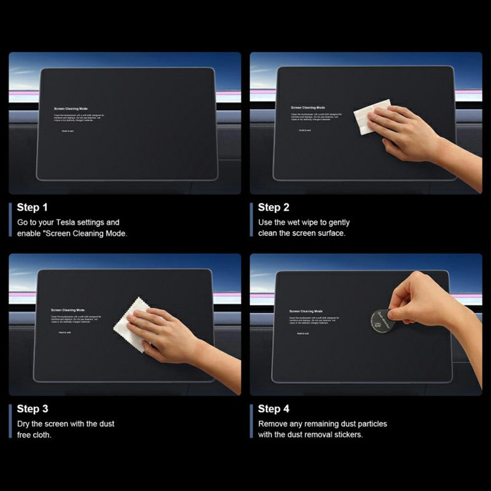 Displayschutzfolie aus gehärtetem Glas für Tesla Model 3 (2017-2023) / Model Y (2020-2025) - Navigation & Rückspiegel