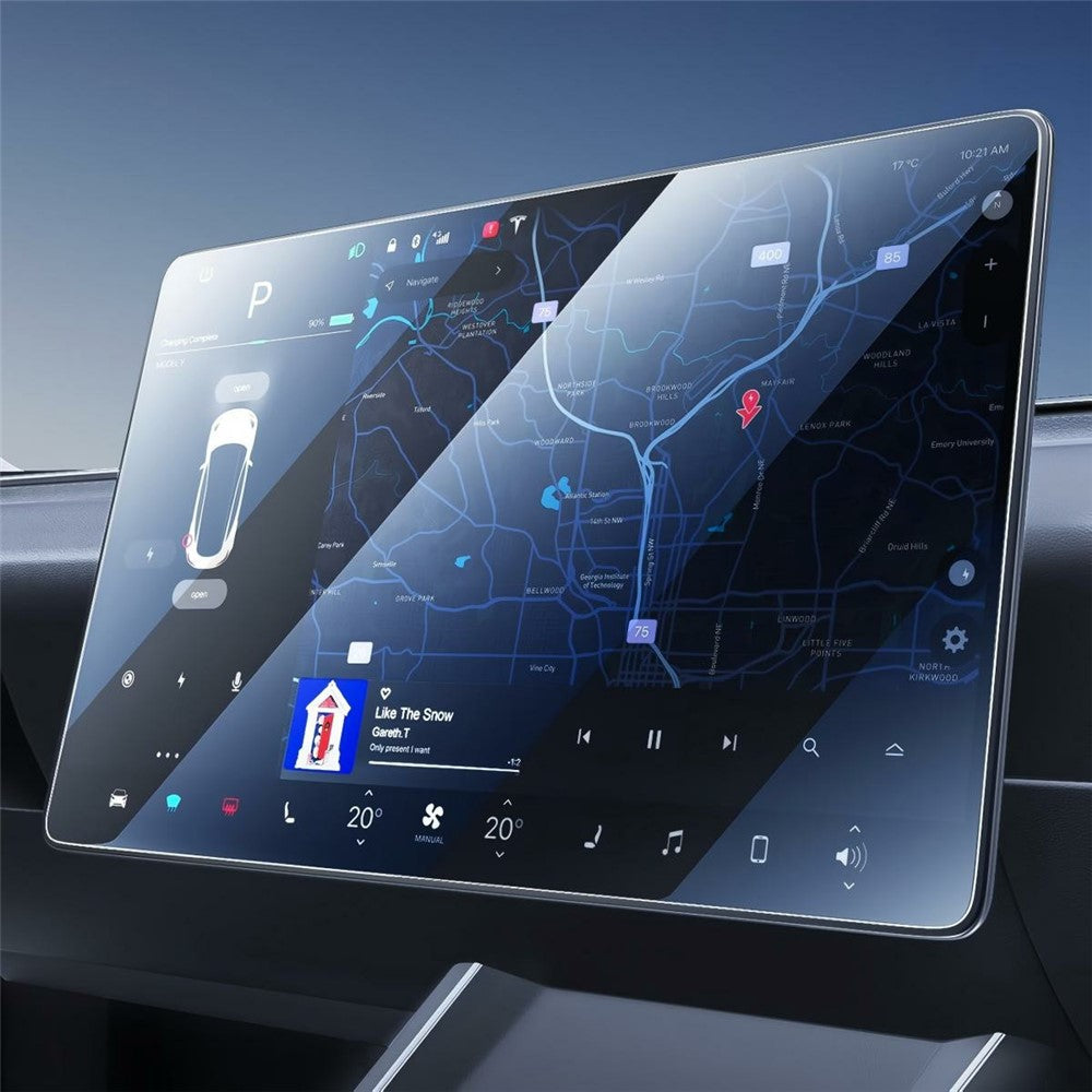 Displayschutzfolie aus gehärtetem Glas für Tesla Model 3 (2017-2023) / Model Y (2020-2025) - Navigation & Rückspiegel