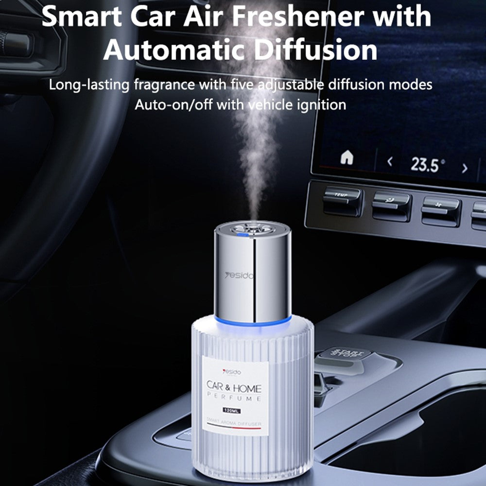 YESIDO VC16 Smarter Autoduft-Diffuser: Typ-C, Wiederaufladbar, 5 Modi & Automatik