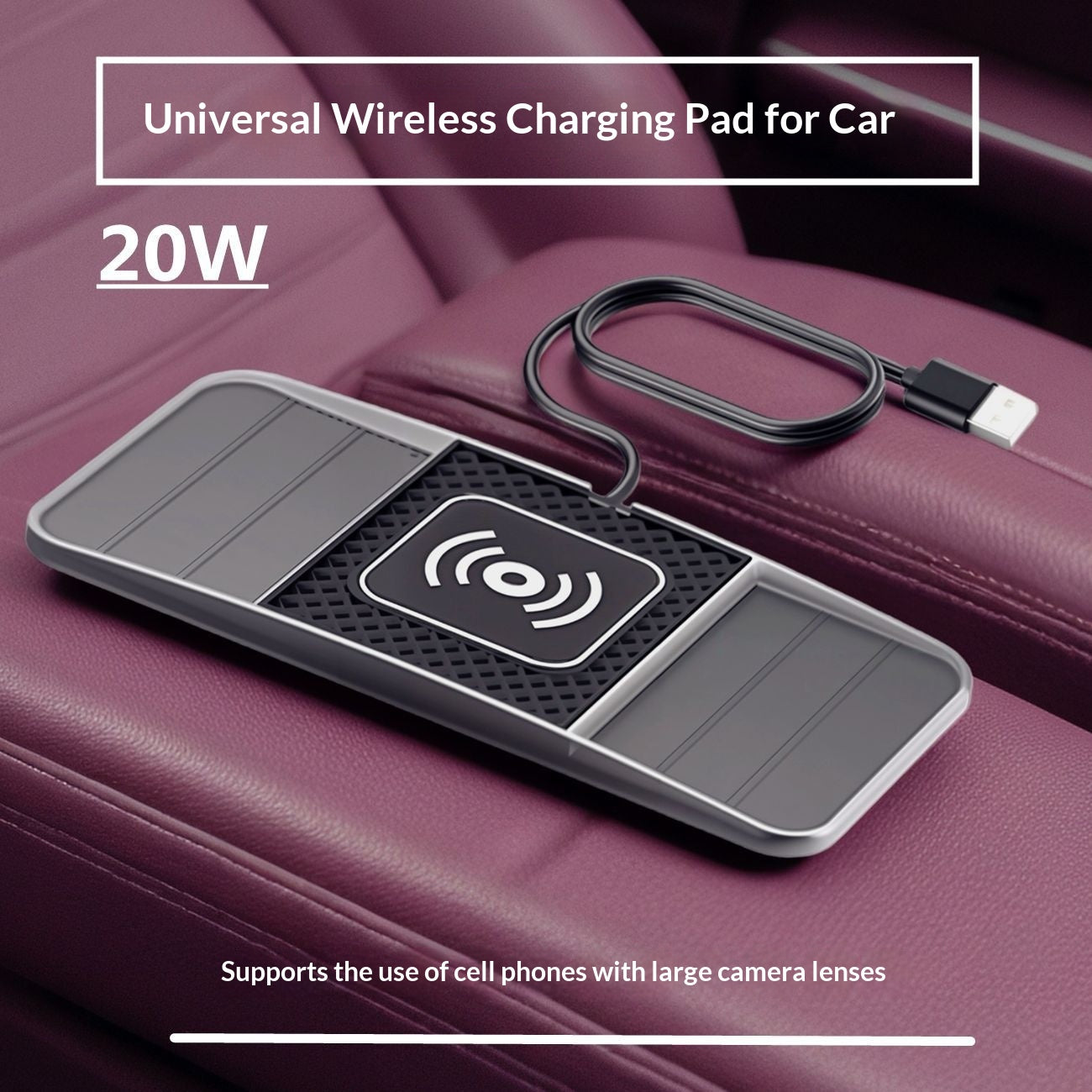 20W Schnelllade-Auto-Ladepad mit Anti-Rutsch-Matte – Universal Handyhalterung