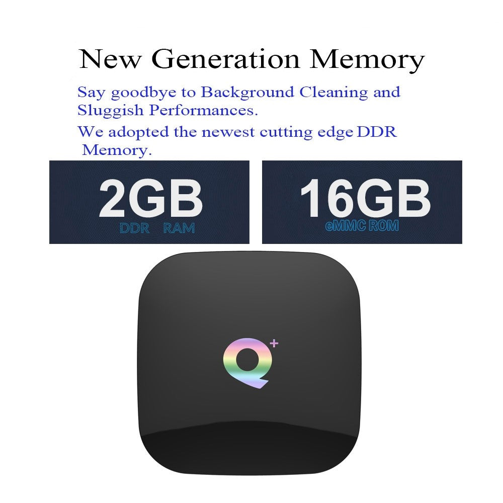 Q+ Android 8.1 Allwinner H6 Quad Core TV Box WiFi Media Player 2+16GB