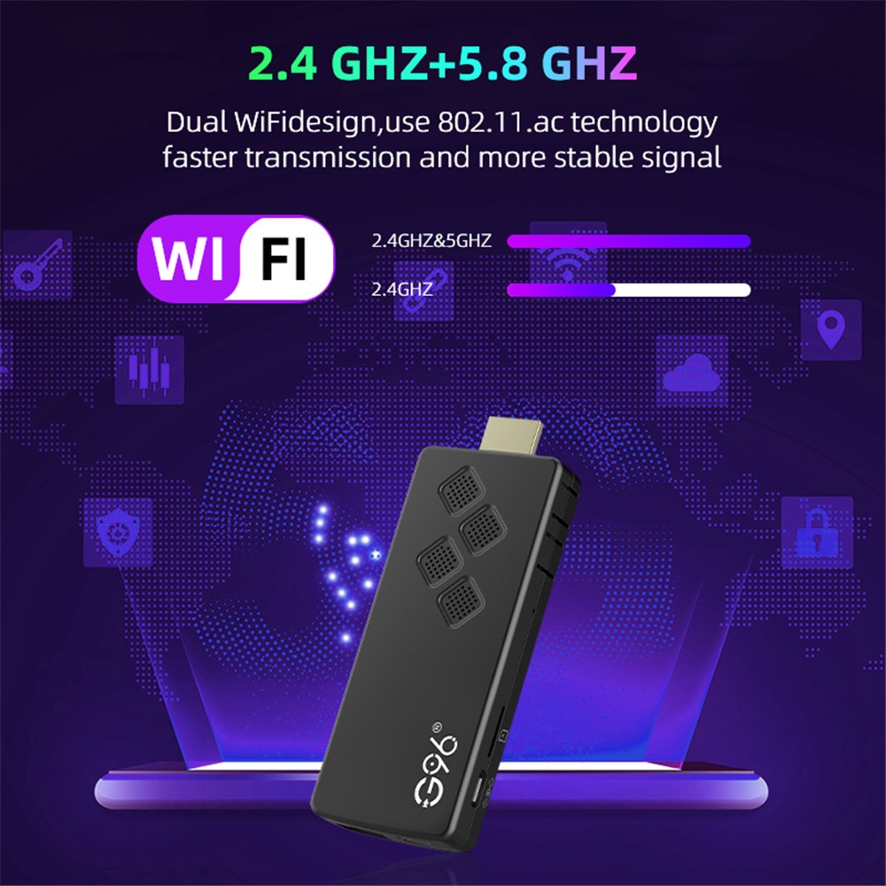 G96 ATV 8K Android 14 Voice Remote Control TV Stick 2.4G / 5G Dual-Band WiFi BT5 Media Player, 2GB+8GB