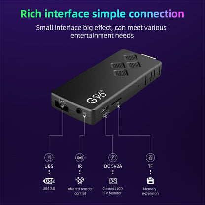 G96 ATV 8K Voice Remote Control TV Stick Android14 2.4G / 5G Dual-Band WiFi BT5 Media Player, 2GB+16GB