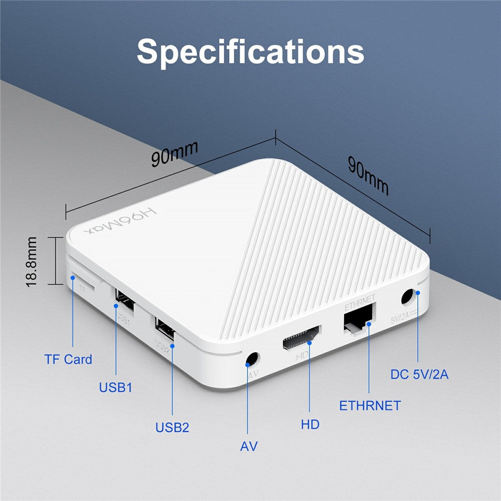 H96Max H313 Android TV Box mit 2+16GB, WiFi 6 & Bluetooth 5.0 – 4K UHD Streaming