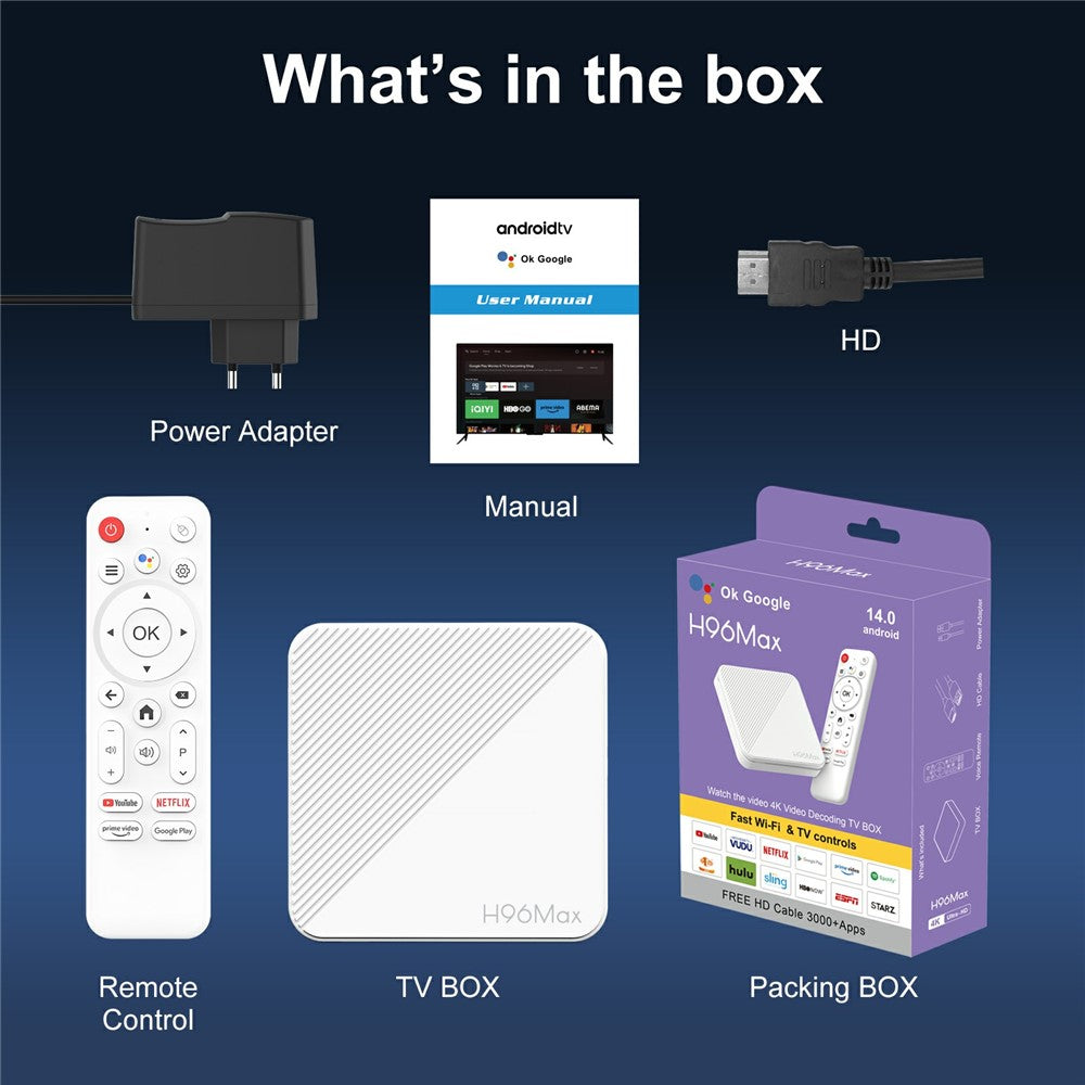 H96Max H313 Android TV Box mit 2+16GB, WiFi 6 & Bluetooth 5.0 – 4K UHD Streaming